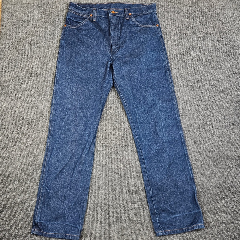 Wrangler 13MWZ Cowboy Cut Original Fit Jeans Mens 35x32 Blue Denim Dark Wash